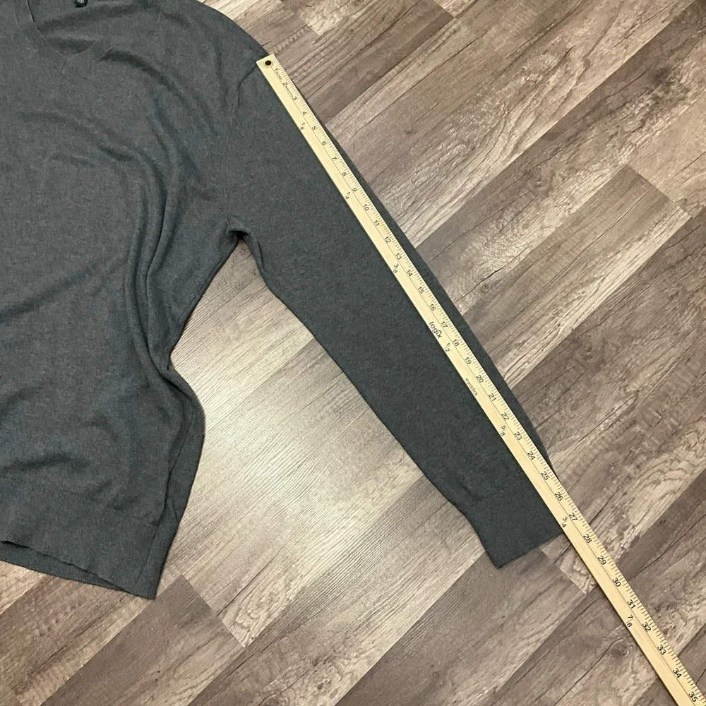Banana Republic Men's Pullover Luxe V-neck Cotton Blend Sweater Size XXL In Gray